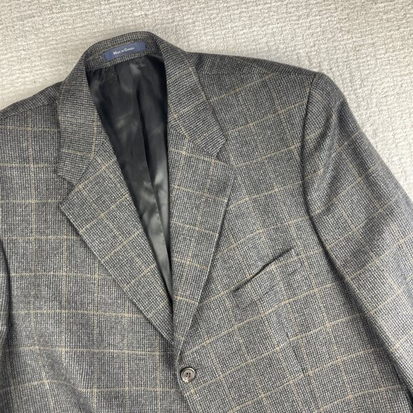 VTG Canada Made Chaps Ralph Lauren Men 48T Check Wool Blazer Jacket Coat - Picture 2 of 16